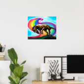 Bronco Rainbow Unicorn Poster (Thuiskantoor)