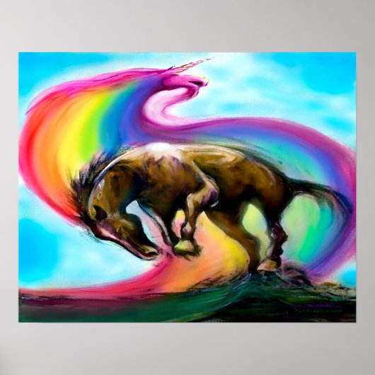 Bronco Rainbow Unicorn Poster (Voorkant)
