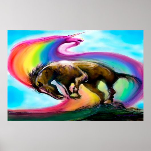 Bronco Rainbow Unicorn Poster (Voorkant)