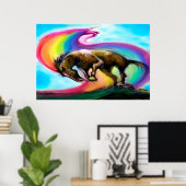 Bronco Rainbow Unicorn-Poster Poster (Thuiskantoor)