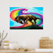 Bronco Rainbow Unicorn-Poster Poster (Keuken)