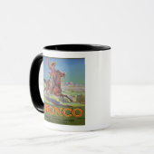 "Bronco Sinaasappels, c.1900 (kleurenlitho) Mok (Voorkant links)