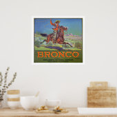 "Bronco Sinaasappels, c.1900 (kleurenlitho) Poster (Keuken)