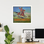 "Bronco Sinaasappels, c.1900 (kleurenlitho) Poster (Thuiskantoor)