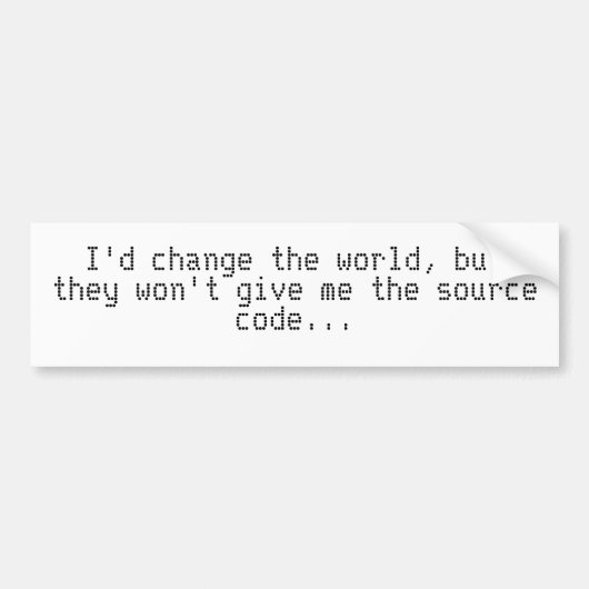 broncode bumpersticker (Voorkant)