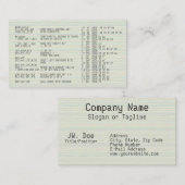 Broncode Visitekaartje (Voorkant / Achterkant)