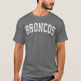 Broncos Mascotte Vintage Sportnaam Ontwerp T-shirt