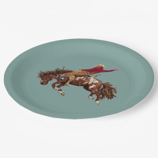  broncostrijder papieren bordje (Gekanteld)