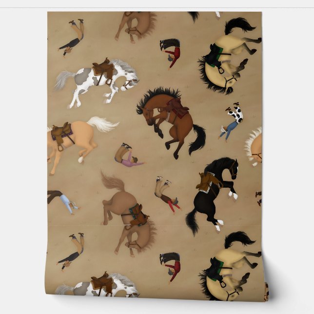 Broncs en Cowboys Behang (Afrollen)