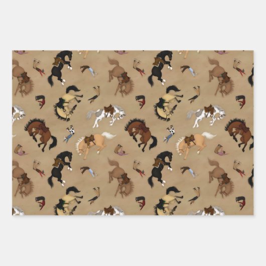 Broncs en Cowboys Inpakpapier Vel (Voorkant)