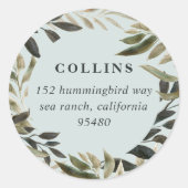 Broned Branches Return-adres Ronde Sticker (Voorkant)