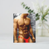 Broned Hunk Briefkaart (Staand voorkant)