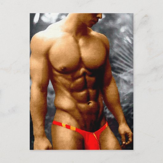 Broned Hunk Briefkaart (Voorkant)