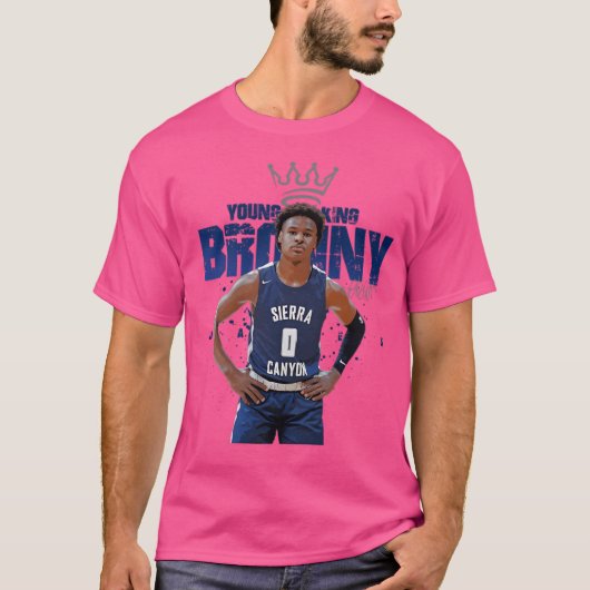 Bronny James Basketbalspeler T-shirt (Voorkant)