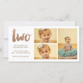 Brons 2e Verjaardag Wit 3 Lijst Fotokaart