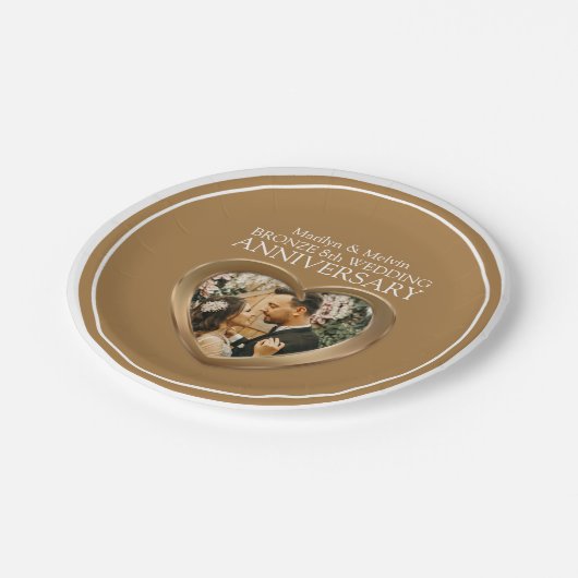 Brons 8e Jubileum foto hart papier bord (Gekanteld)