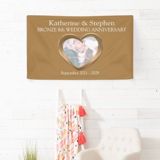 Brons 8e trouwdag hart foto banner (Insitu)