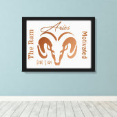 Brons Aries Getiket en symbool omhuld Canvas Afdruk (Insitu (Houten vloer))