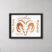 Brons Aries Getiket en symbool omhuld Canvas Afdruk (Voorkant)