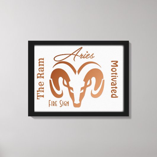 Brons Aries Getiket en symbool omhuld Canvas Afdruk (Voorkant)
