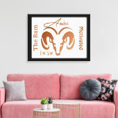 Brons Aries Getiket en symbool omhuld Canvas Afdruk (Insitu (Woonkamer))