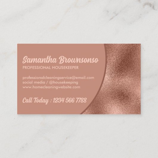 Brons Beige Bold Eenvoudig Elegant Visitekaartje (Achterkant)