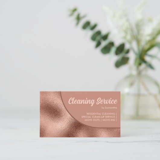 Brons Beige Bold Eenvoudig Elegant Visitekaartje (Staand voorkant)