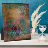 Brons, Blauwgroen, Paars Abstract Fotoplaat (Zijkant)
