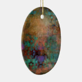 Brons, Blauwgroen, Paars Abstract Keramisch Ornament (Rechts)