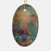 Brons, Blauwgroen, Paars Abstract Keramisch Ornament (Links)