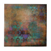 Brons, Blauwgroen, Paars Abstract Tegeltje (Voorkant)