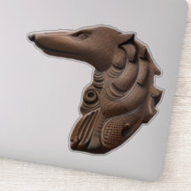 Brons Borzoi Head op maat gesneden vinyl Sticker
