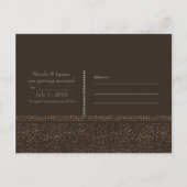 Brons Bruin Chique Sparkling Glam Save the Date Aankondigingskaart (Achterkant)