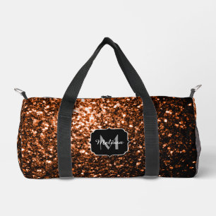 Brons bruin faux glitter fonkelt Monogram Plunjezak