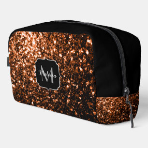Brons bruin faux glitter fonkelt zwart Monogram Toilettasje