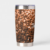 Brons bruin faux glitter sparkles Aangepaste naam Geïsoleerde Drinkbeker (Voorkant)