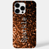 Brons bruin koper faux glitters fonkelt Tekst Case-Mate iPhone Case (Achterkant)