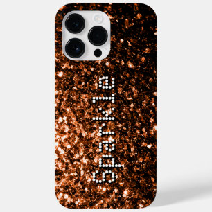 Brons bruin koper faux glitters fonkelt Tekst Case-Mate iPhone Case