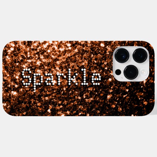 Brons bruin koper faux glitters fonkelt Tekst Case-Mate iPhone Case (Achterkant (horizontaal))