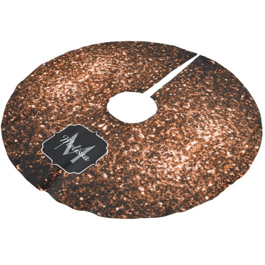 Brons bruin koper namaak glitters fonkelend Monogr Kerstboom Rok (Gekanteld)