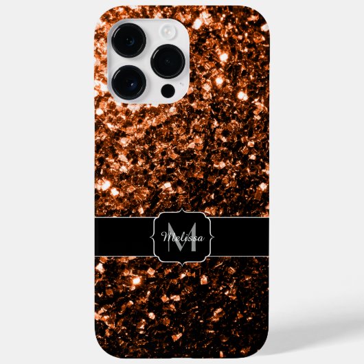 Brons bruin koper namaak glitters glinsteren Monog Case-Mate iPhone Case (Achterkant)