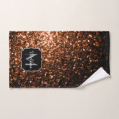 Brons bruin koper namaak glitters sprankel Monogra Bad Handdoek (Handdoek)