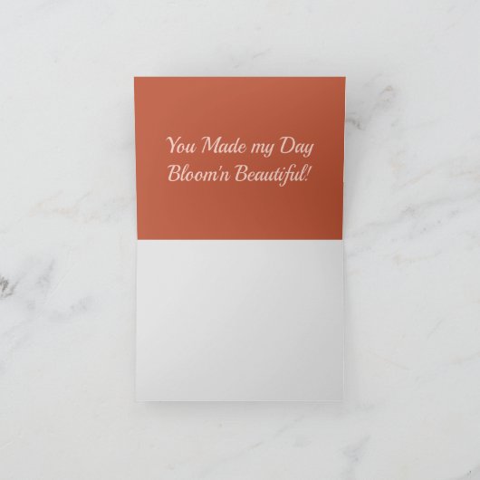 Brons Copper Roos Waterverf Floral Bedankkaart (Binnen)