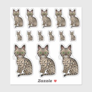 Brons Egyptische Mau Schattige Cartoonkatten Sticker