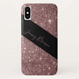 Brons en glitter Elegant monogram Case-Mate iPhone Case