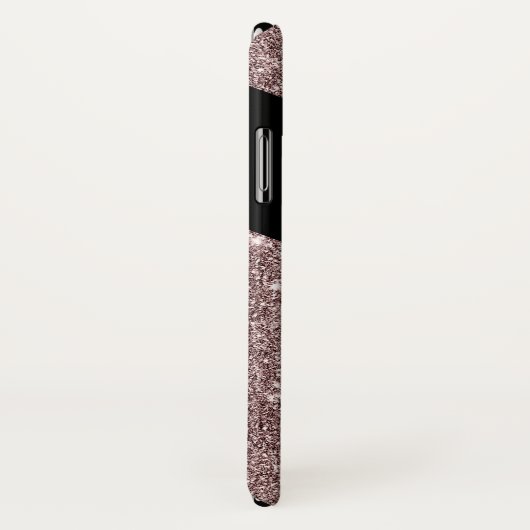 Brons en glitter Elegant monogram Case-Mate iPhone Case (Achterkant / rechts)