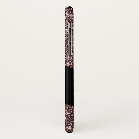 Brons en glitter Elegant monogram Case-Mate iPhone Case (Achterkant/links)