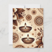 Brons en Goud Diwali Printable Scrapbook Papier Kaart (Achterkant)