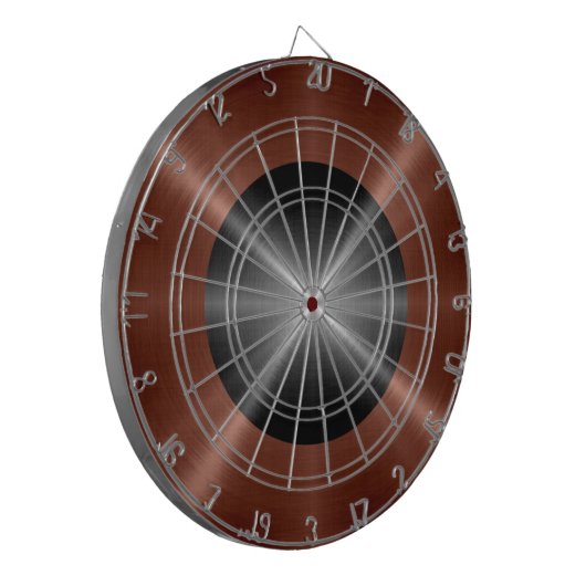 Brons en grijs roestvrij staal dartbord (Voorkant Links)