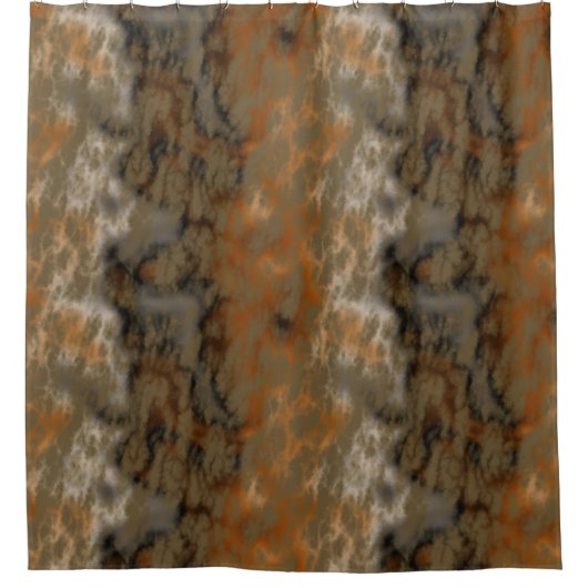 Brons en Kopermarmer Abstract Douchegordijn (Voorkant)